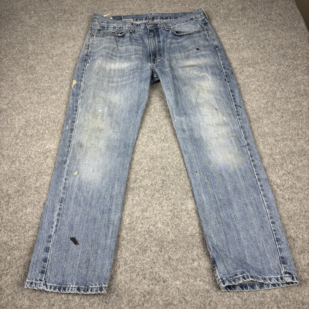 Levi's Jeans Mens 34x30 Y2K Straight Leg Medium Wash Painters Thrashed Skater